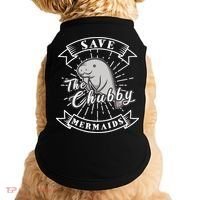 Save The Chubby Manatee Funny Sea Cow Gift Mermaid Doggie Tank thumb 0