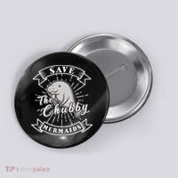 Save The Chubby Manatee Funny Sea Cow Gift Mermaid Button thumb 0