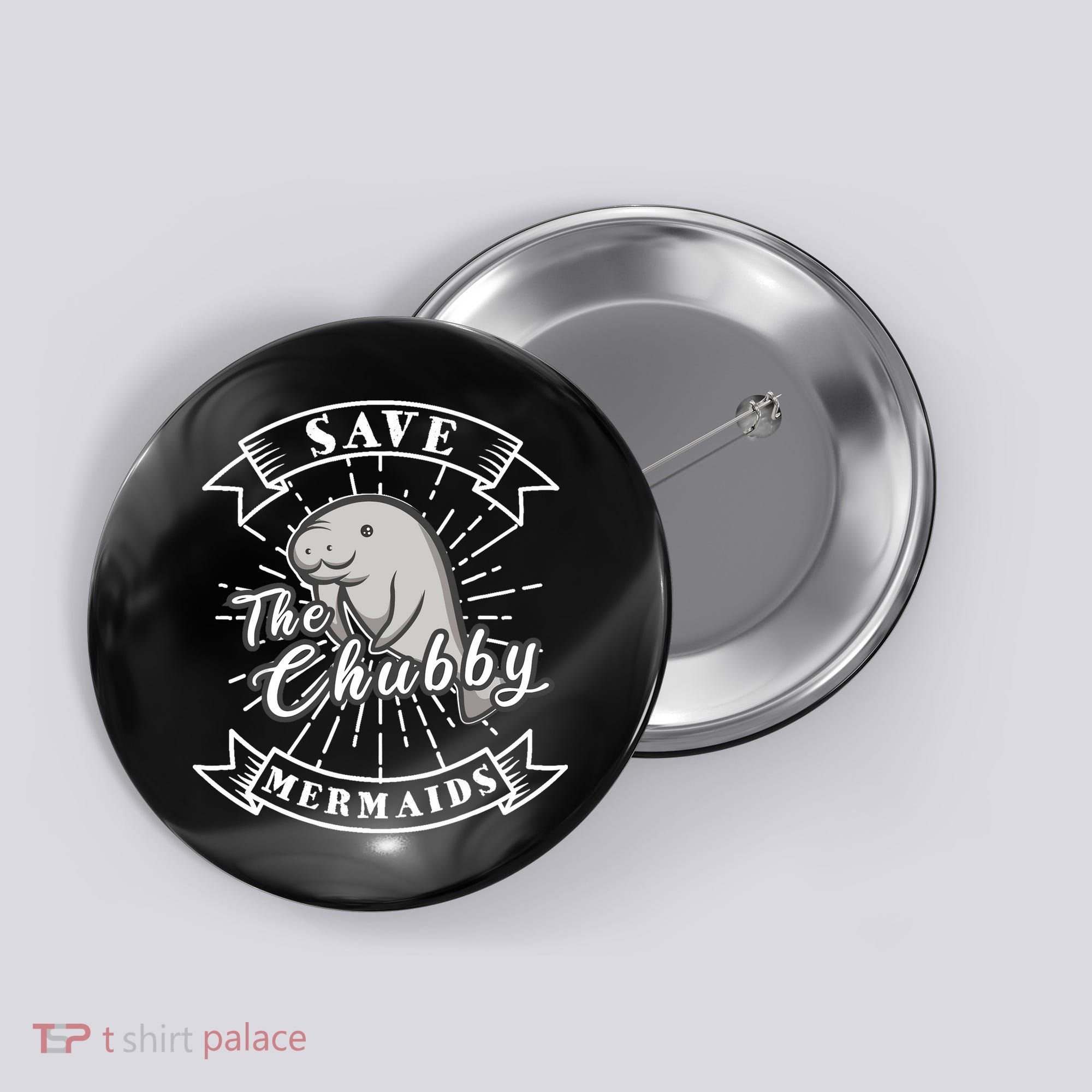 Save The Chubby Manatee Funny Sea Cow Gift Mermaid Button