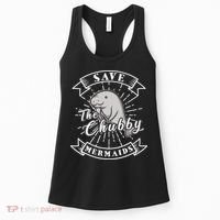 Save The Chubby Manatee Funny Sea Cow Gift Mermaid Women's Tank Top thumb 0