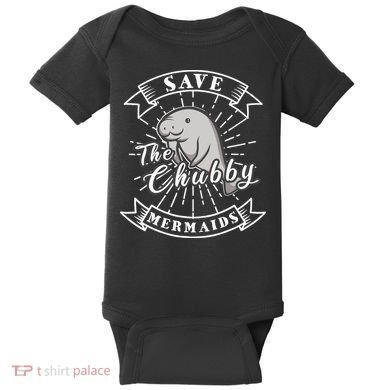 Save The Chubby Manatee Funny Sea Cow Gift Mermaid Baby Bodysuit