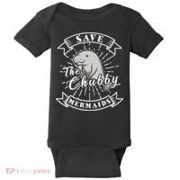 Save The Chubby Manatee Funny Sea Cow Gift Mermaid Baby Bodysuit thumb 0