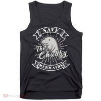 Save The Chubby Manatee Funny Sea Cow Gift Mermaid Tank Top thumb 0