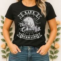 Save The Chubby Manatee Funny Sea Cow Gift Mermaid Women's T-Shirt thumb 2