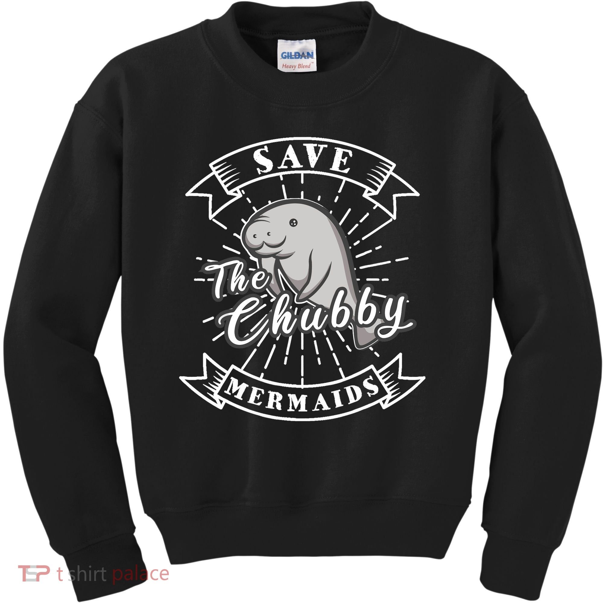 Save The Chubby Manatee Funny Sea Cow Gift Mermaid Kids Sweatshirt