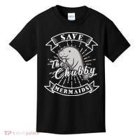 Save The Chubby Manatee Funny Sea Cow Gift Mermaid Kids T-Shirt thumb 0
