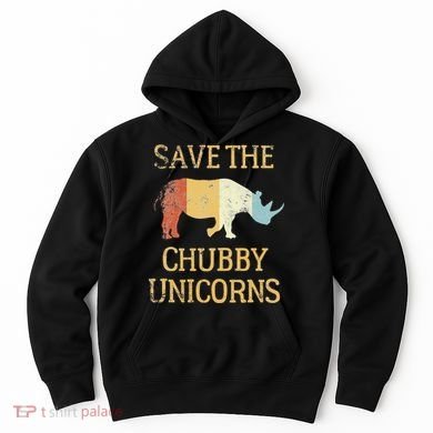 Save The Chubby Unicorns Retro Vintage Colors Hoodie