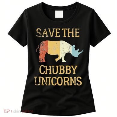 Save The Chubby Unicorns Retro Vintage Colors Women's T-Shirt