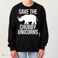 Save The Chubby Unicorn Funny Women's Sweatshirt thumb 0
