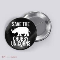 Save The Chubby Unicorn Funny Button thumb 0
