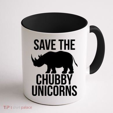 Save The Chubby Unicorn Funny Coffee Mug back