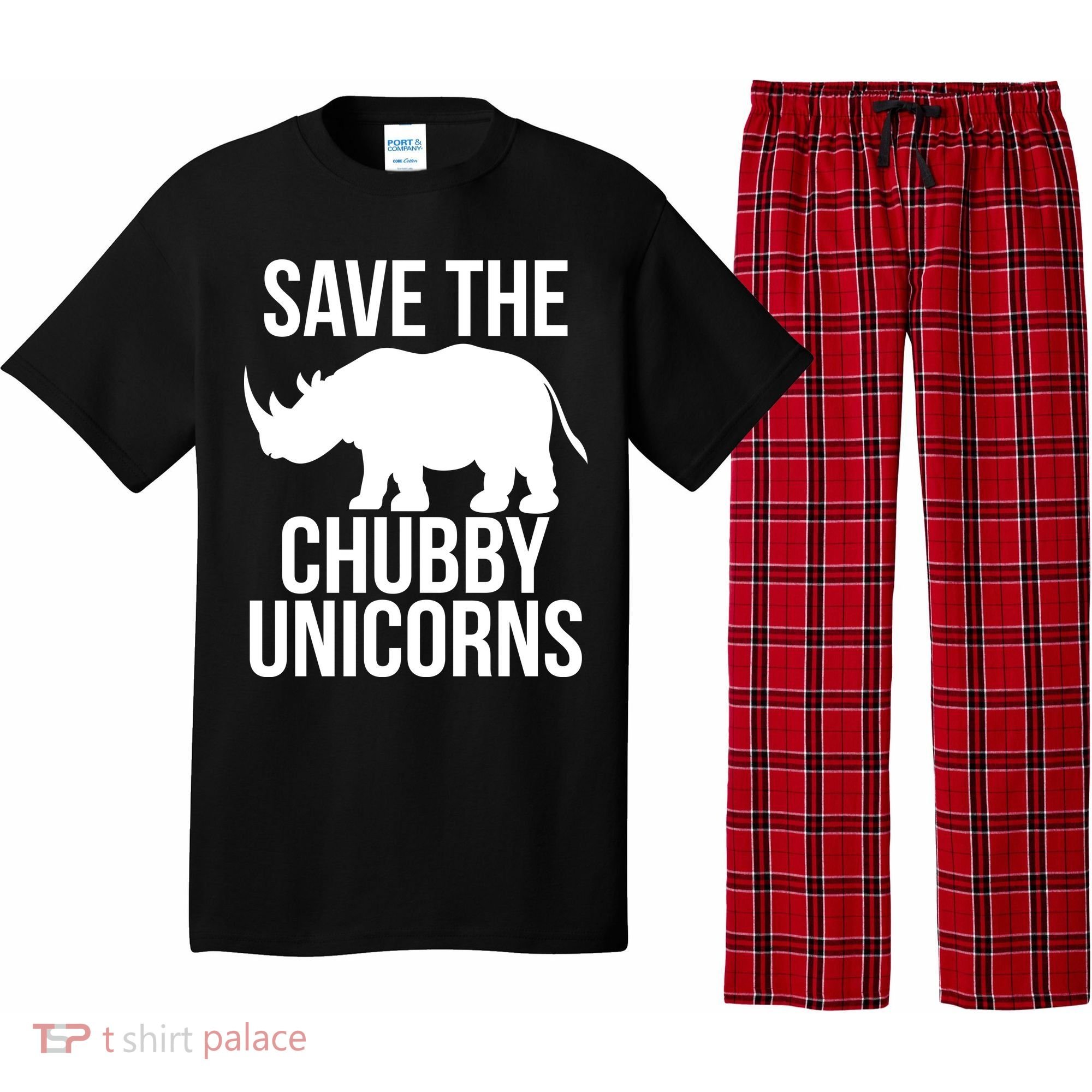 Save The Chubby Unicorn Funny Pajama Set
