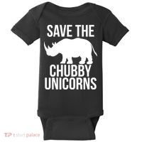 Save The Chubby Unicorn Funny Baby Bodysuit thumb 0