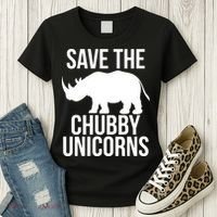 Save The Chubby Unicorn Funny Women's T-Shirt thumb 3