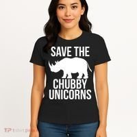 Save The Chubby Unicorn Funny Women's T-Shirt thumb 4