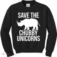 Save The Chubby Unicorn Funny Kids Sweatshirt thumb 0