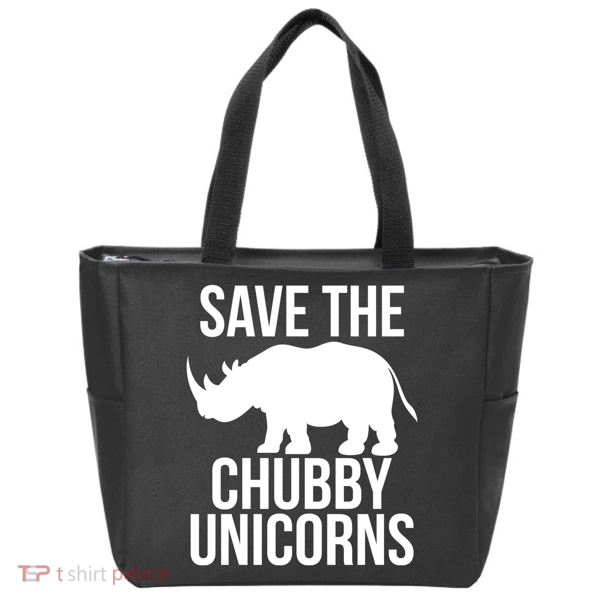 Save The Chubby Unicorn Funny Tote Bag