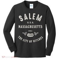 Salem The City Of Witches Massachusetts Vintage Kids Long Sleeve Shirt thumb 0