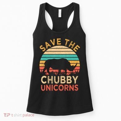 Save The Chubby Unicorns Rhino Vintage Women's Tank Top
