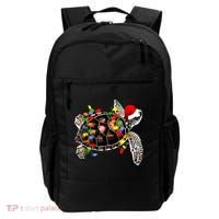 Sea Turtle Christmas Lights Funny Santa Hat Merry Christmas Backpack thumb 0