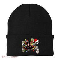 Sea Turtle Christmas Lights Funny Santa Hat Merry Christmas Beanie thumb 0