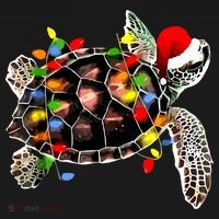 Sea Turtle Christmas Lights Funny Santa Hat Merry Christmas Women's Hoodie thumb 2