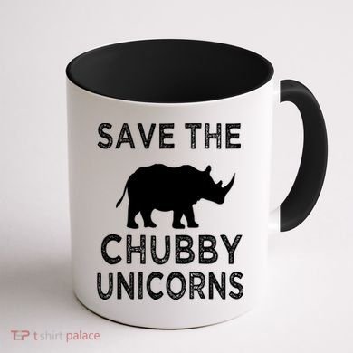 Save The Chubby Unicorns Rhino Funny Cute Gift Coffee Mug back