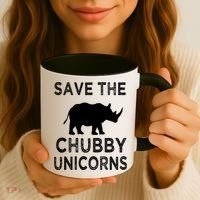 Save The Chubby Unicorns Rhino Funny Cute Gift Coffee Mug thumb 3