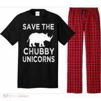 Save The Chubby Unicorns Rhino Funny Cute Gift Pajama Set thumb 0