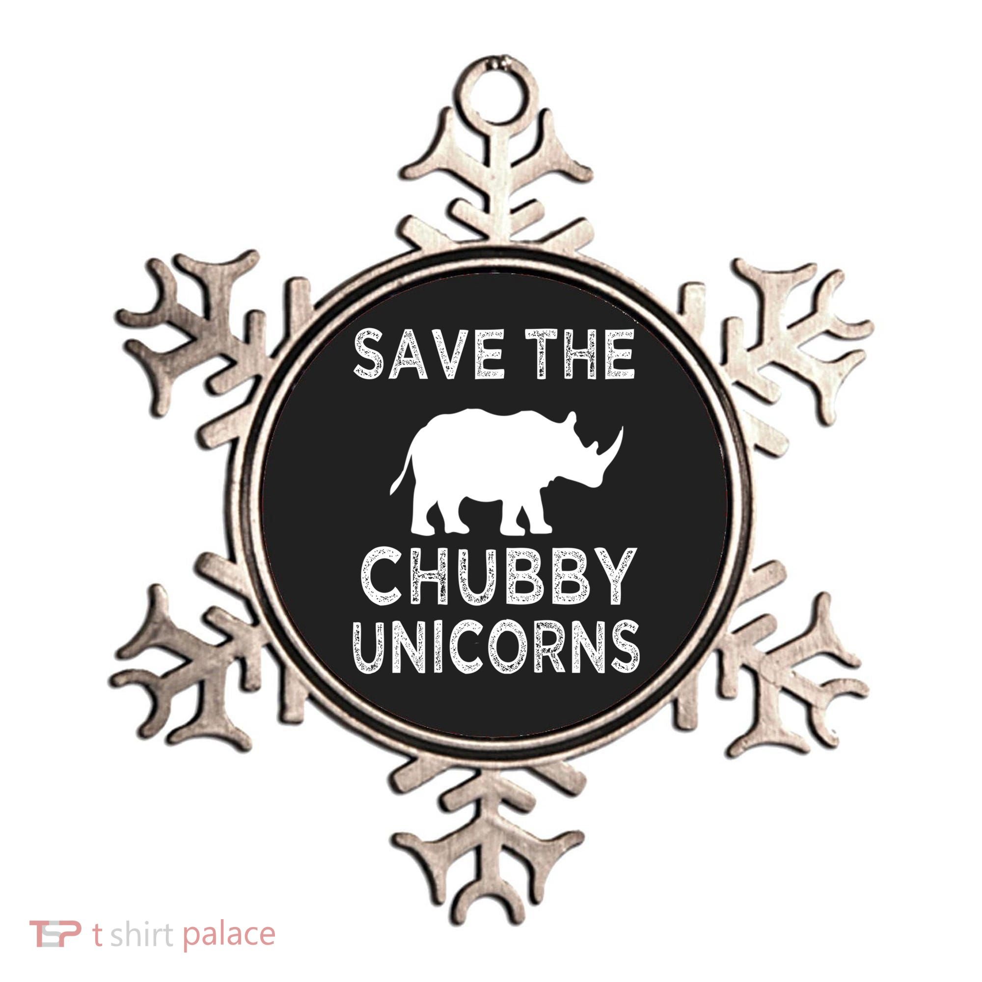 Save The Chubby Unicorns Rhino Funny Cute Gift Ornament