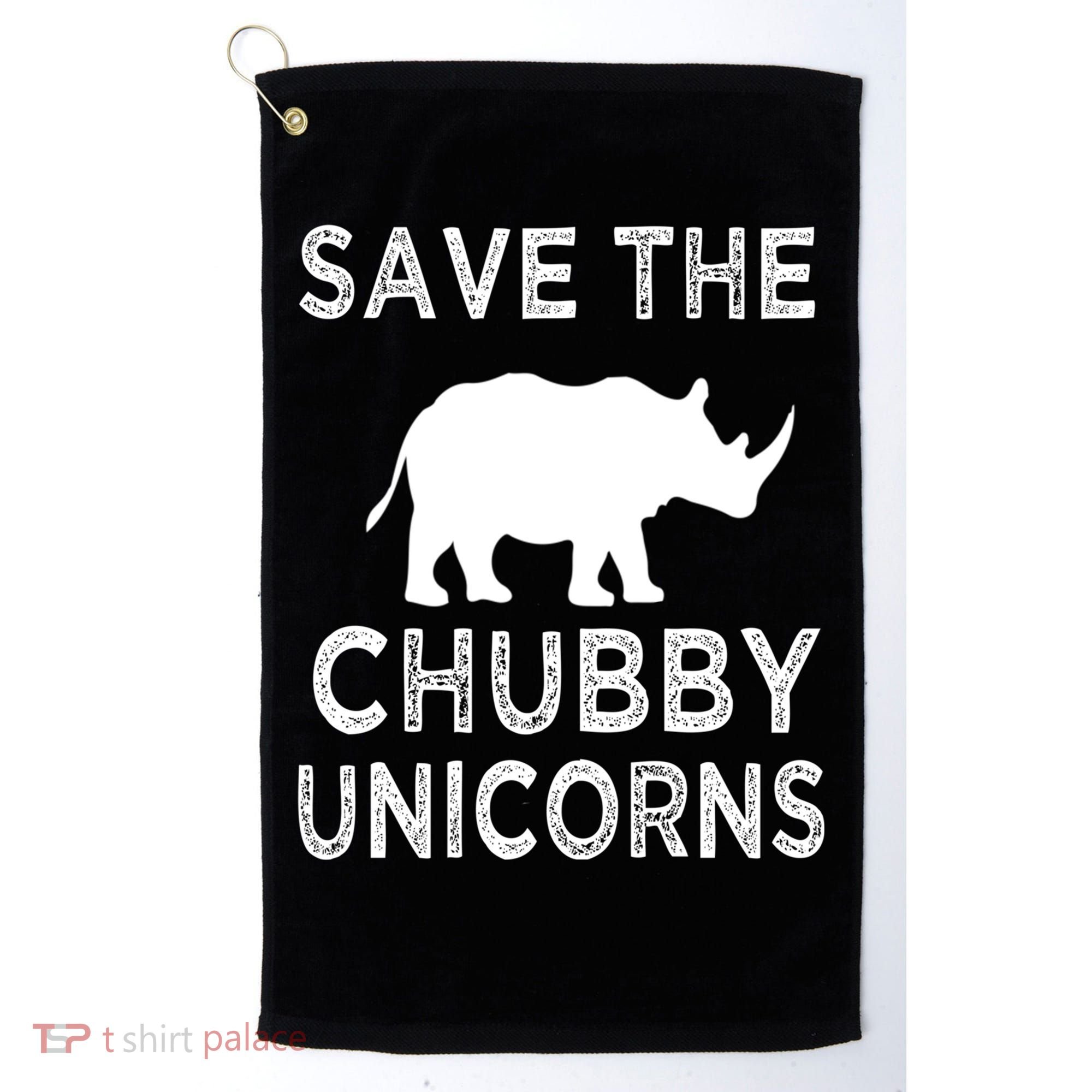 Save The Chubby Unicorns Rhino Funny Cute Gift Golf Towel