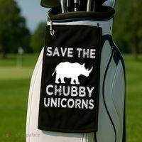 Save The Chubby Unicorns Rhino Funny Cute Gift Golf Towel thumb 2