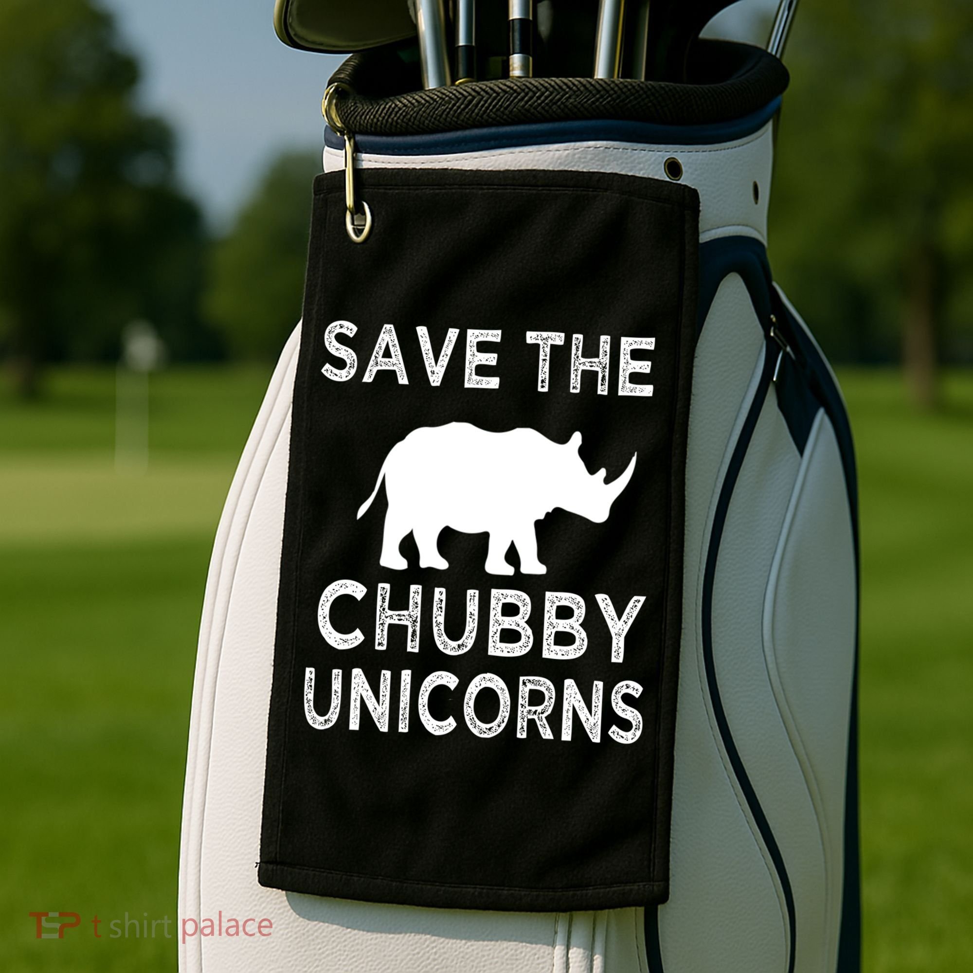 Save The Chubby Unicorns Rhino Funny Cute Gift Golf Towel