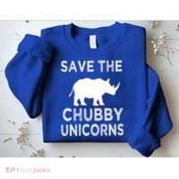 Save The Chubby Unicorns Rhino Funny Cute Gift Sweatshirt thumb 2