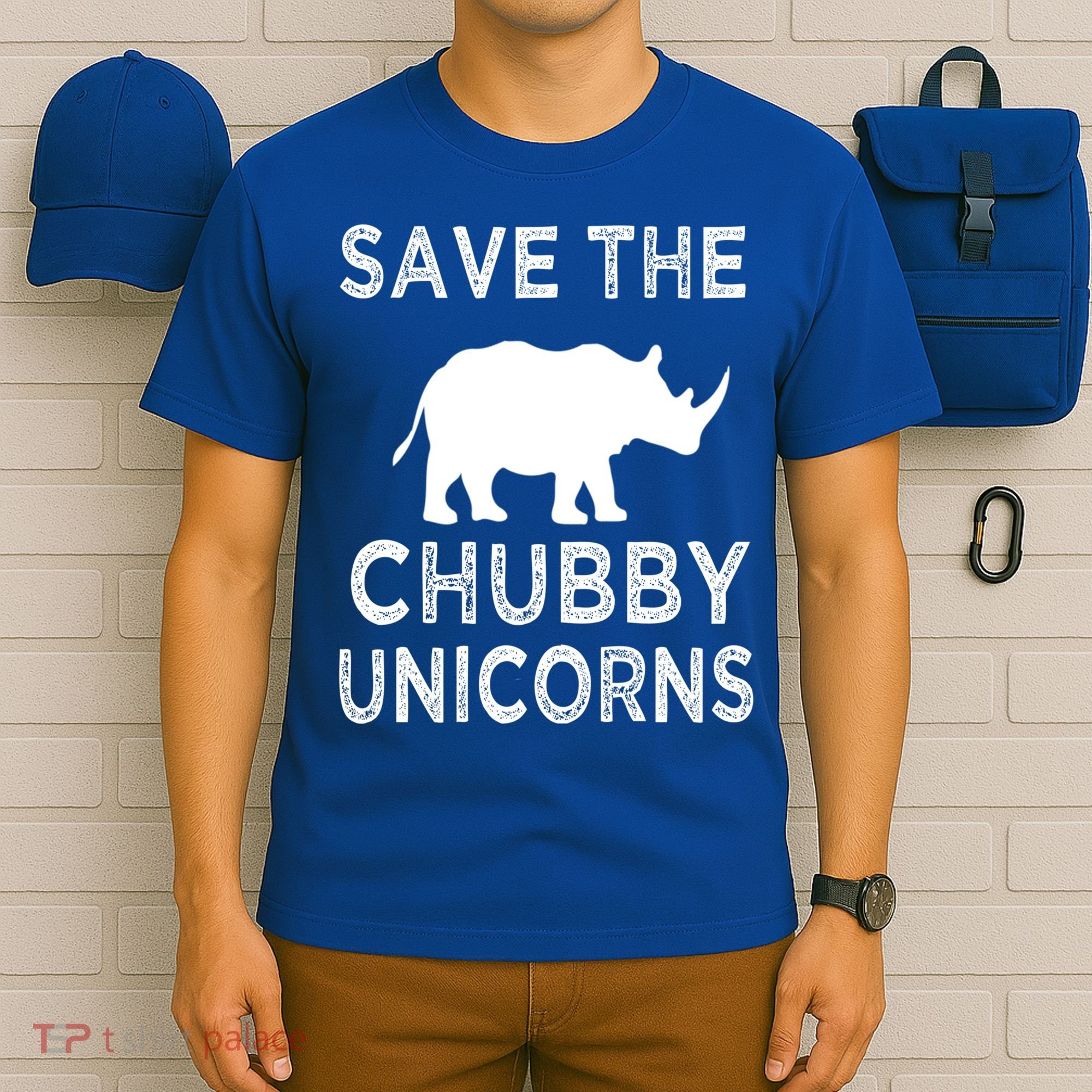 Save The Chubby Unicorns Rhino Funny Cute Gift T-Shirt