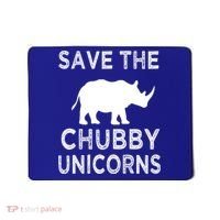 Save The Chubby Unicorns Rhino Funny Cute Gift Mousepad thumb 0