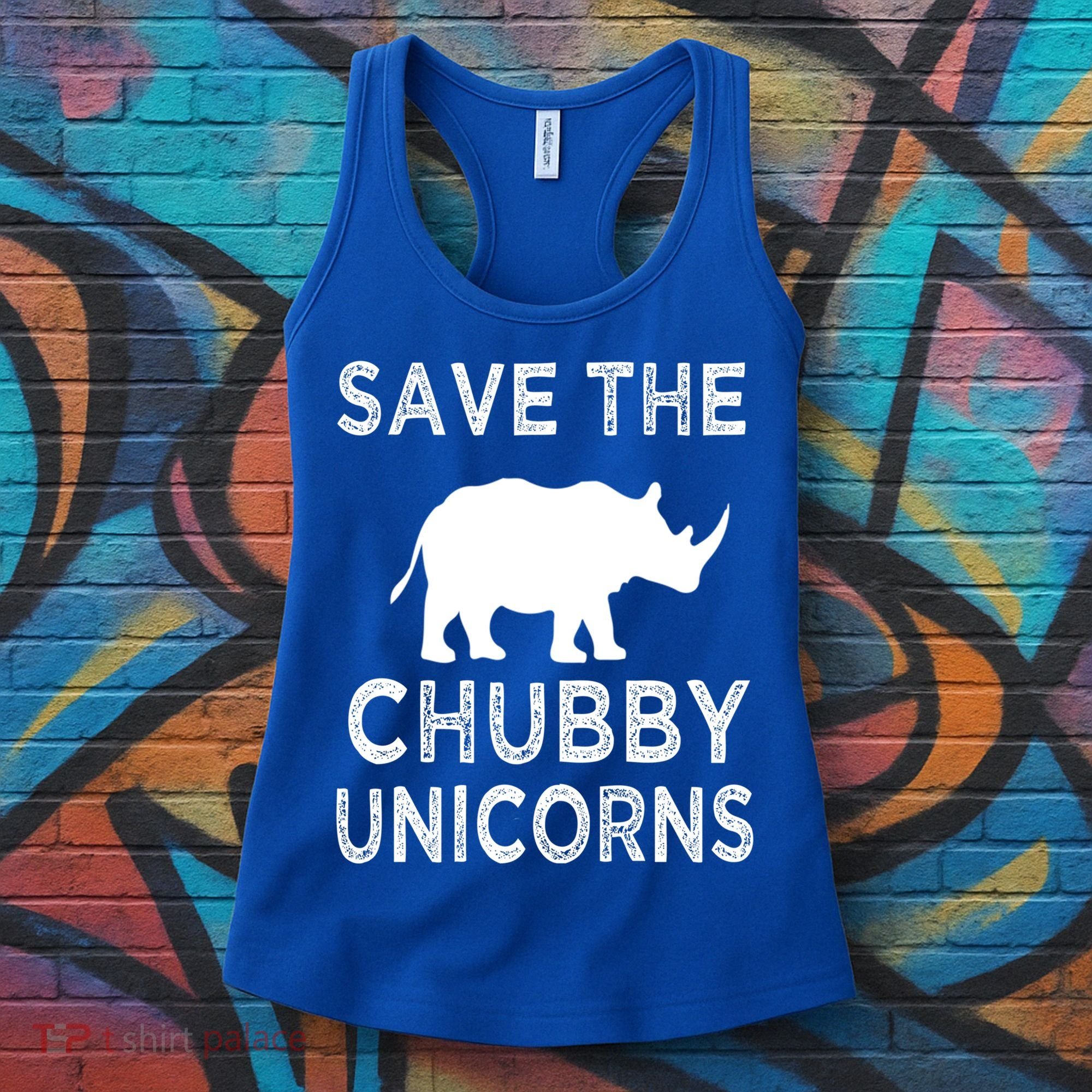 Save The Chubby Unicorns Rhino Funny Cute Gift Women's Tank Top