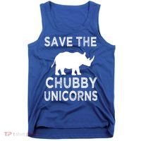 Save The Chubby Unicorns Rhino Funny Cute Gift Tank Top thumb 0