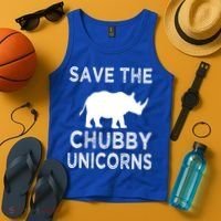 Save The Chubby Unicorns Rhino Funny Cute Gift Tank Top thumb 4