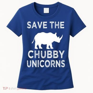 Save The Chubby Unicorns Rhino Funny Cute Gift Women's T-Shirt