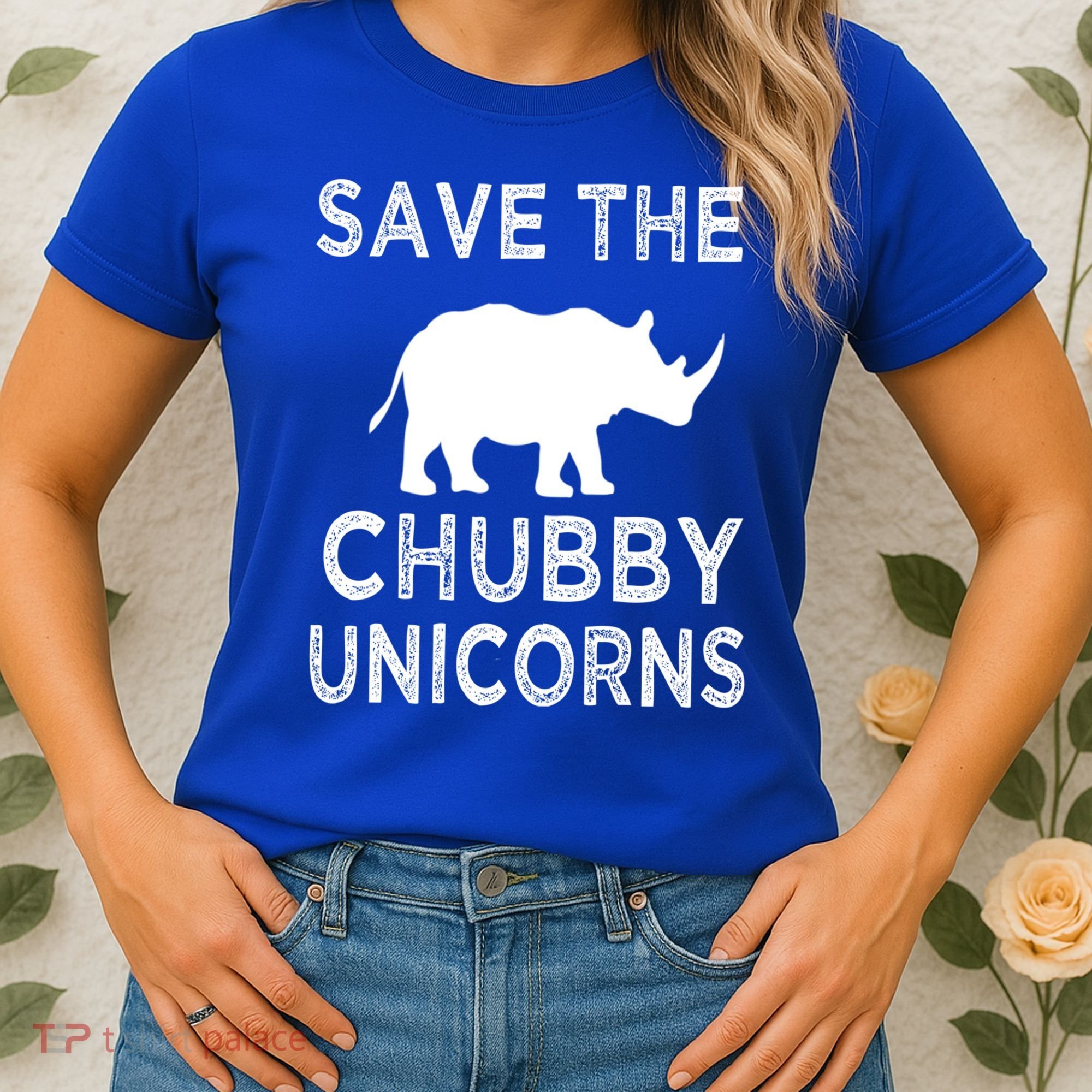 Save The Chubby Unicorns Rhino Funny Cute Gift Women's T-Shirt