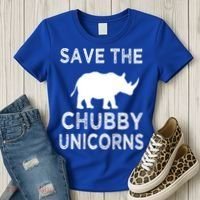 Save The Chubby Unicorns Rhino Funny Cute Gift Women's T-Shirt thumb 3