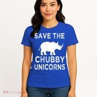 Save The Chubby Unicorns Rhino Funny Cute Gift Women's T-Shirt thumb 4