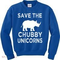 Save The Chubby Unicorns Rhino Funny Cute Gift Kids Sweatshirt thumb 0