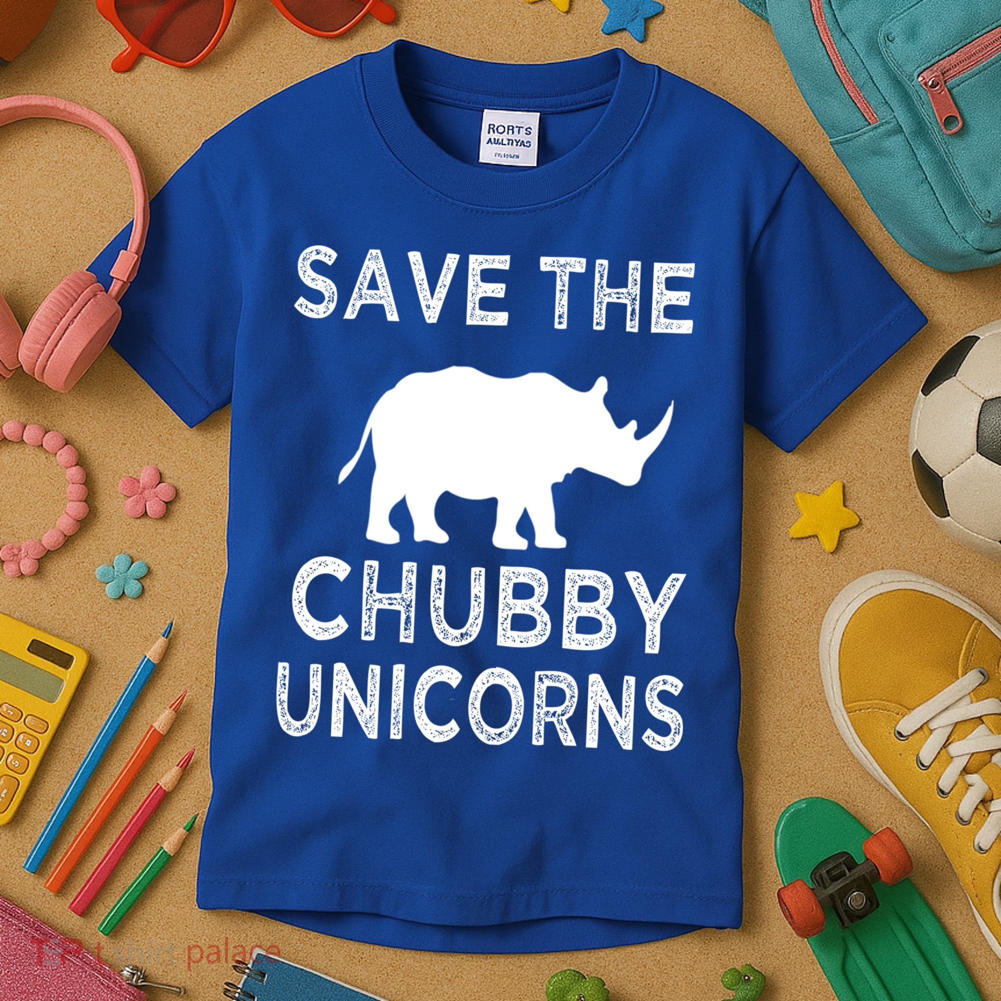 Save The Chubby Unicorns Rhino Funny Cute Gift Kids T-Shirt