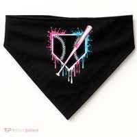 Sport Team Cool B.A.S.E.B.A.L.L Home Plate Drip With Sprinkles Drip USA-Made Doggie Bandana thumb 0