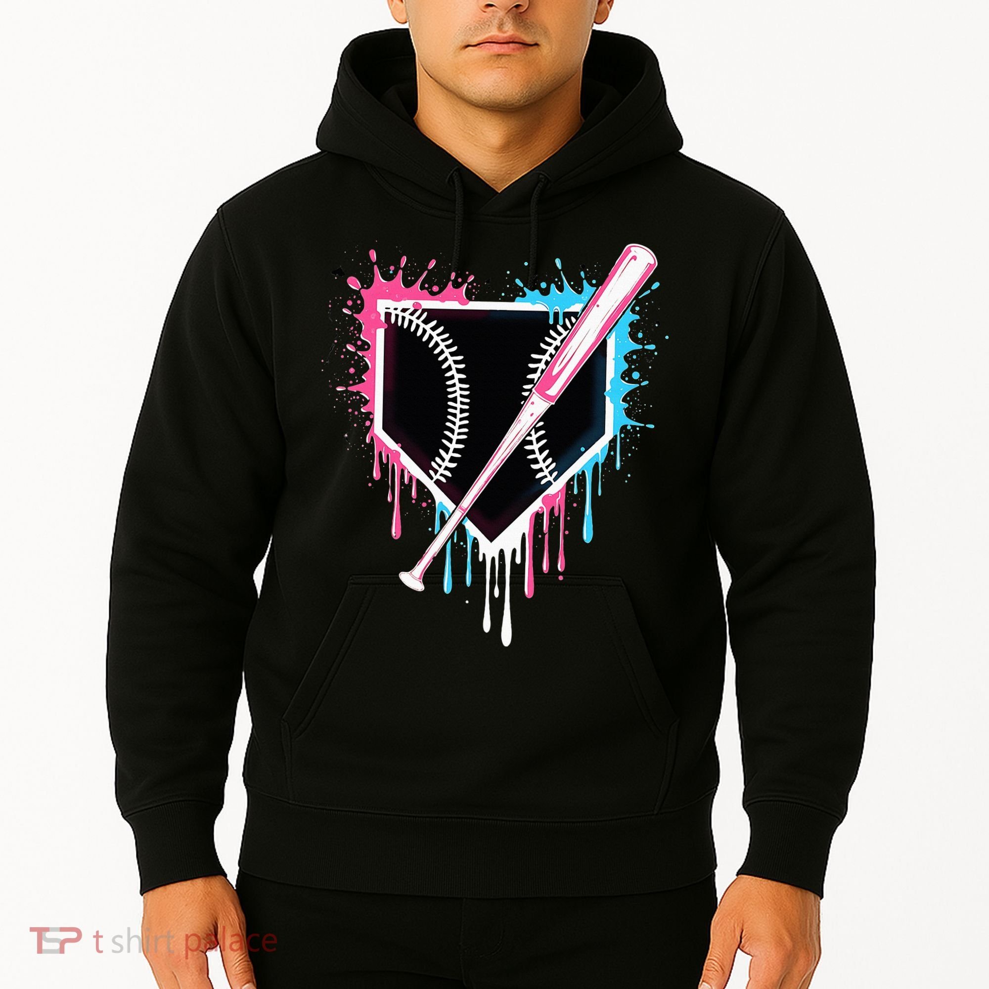 Sport Team Cool B.A.S.E.B.A.L.L Home Plate Drip With Sprinkles Drip Hoodie