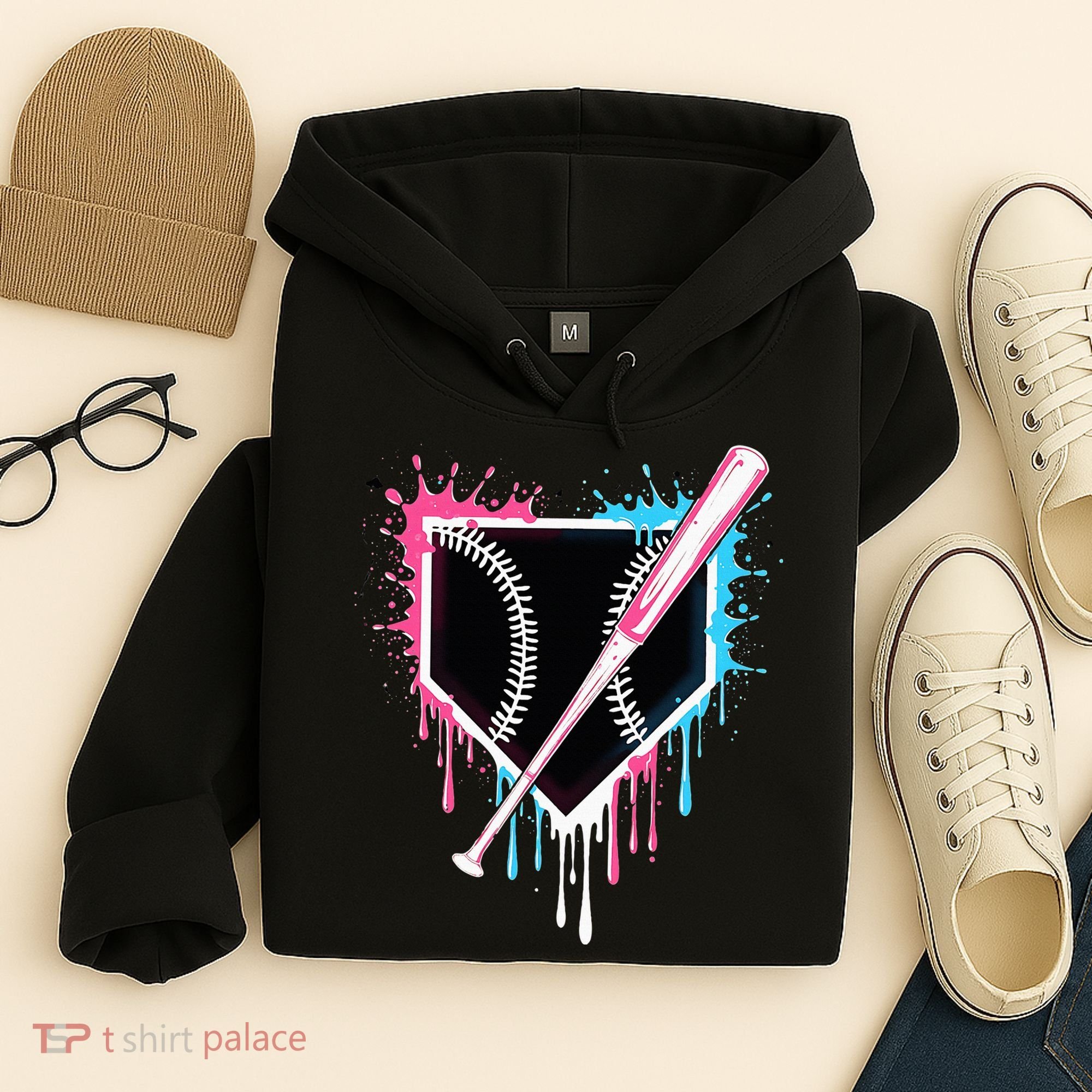 Sport Team Cool B.A.S.E.B.A.L.L Home Plate Drip With Sprinkles Drip Hoodie
