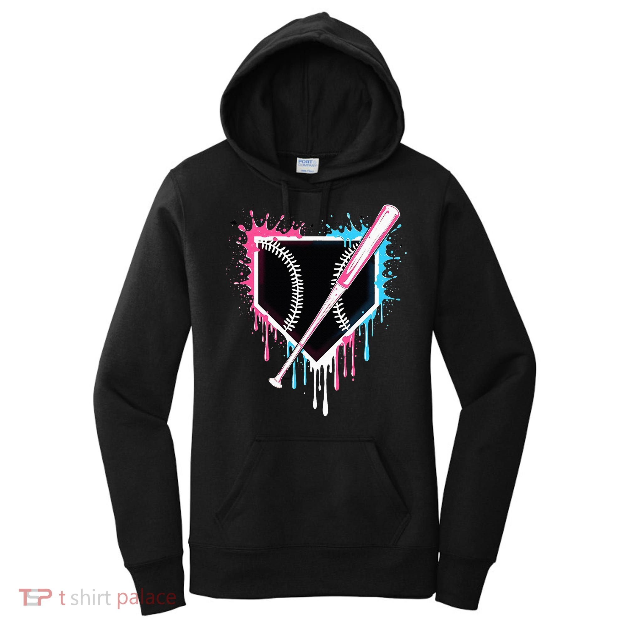 Sport Team Cool B.A.S.E.B.A.L.L Home Plate Drip With Sprinkles Drip Women's Hoodie