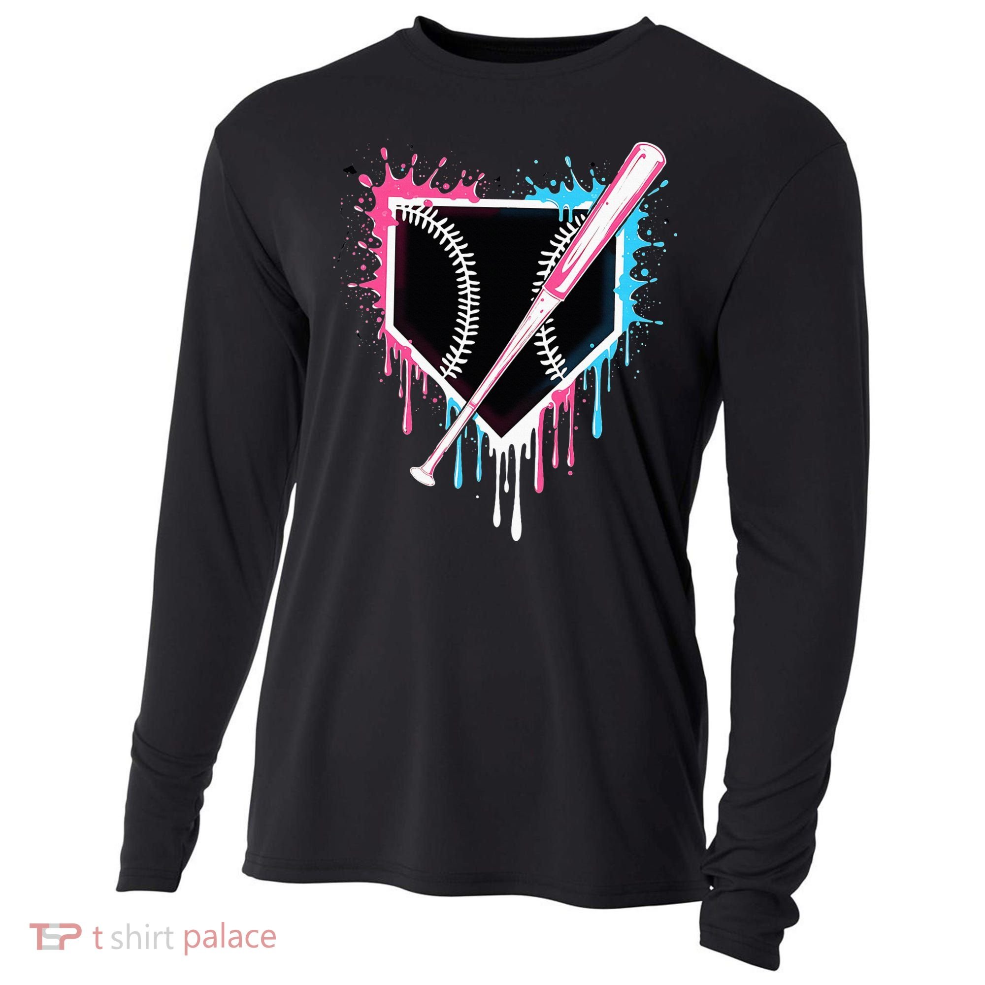 Sport Team Cool B.A.S.E.B.A.L.L Home Plate Drip With Sprinkles Drip Cooling Performance Long Sleeve Crew